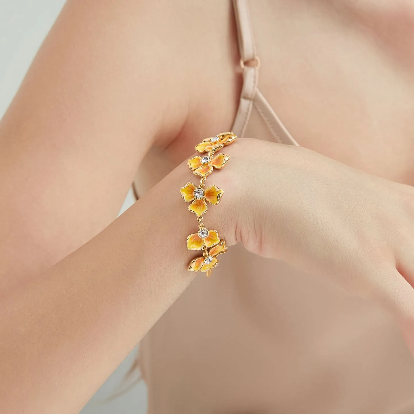 Gold Flower Bracelet sold by Selenichast product image thumbnail 3