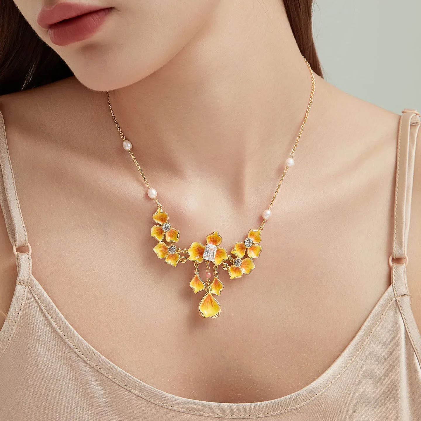 Gold Flower Necklace sold by Selenichast product image thumbnail 2
