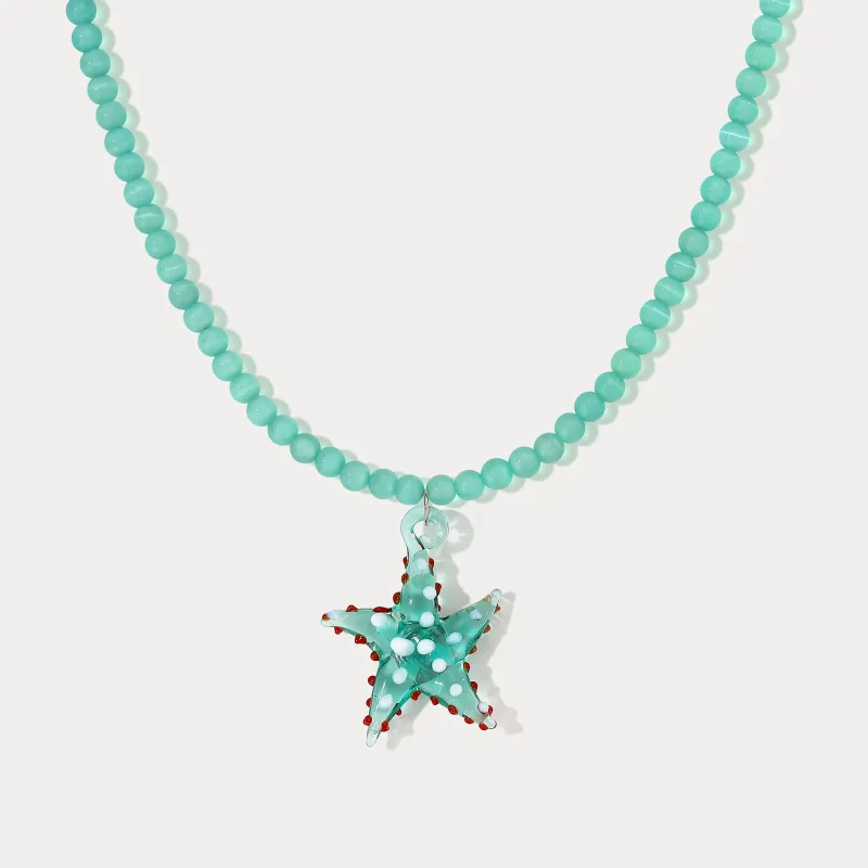 Starfish Beaded Pendant Necklace made by Selenichast