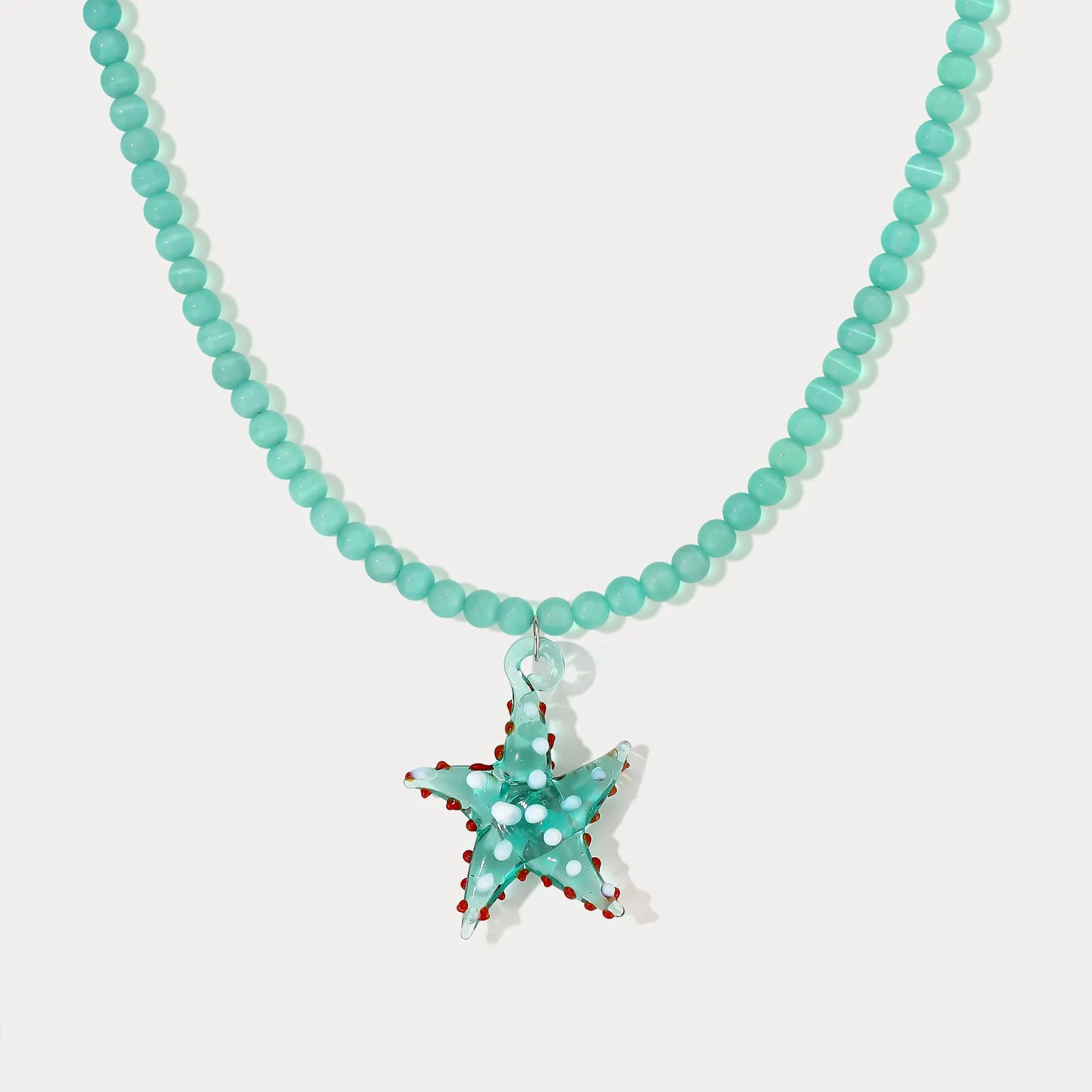Starfish Beaded Pendant Necklace sold by Selenichast
