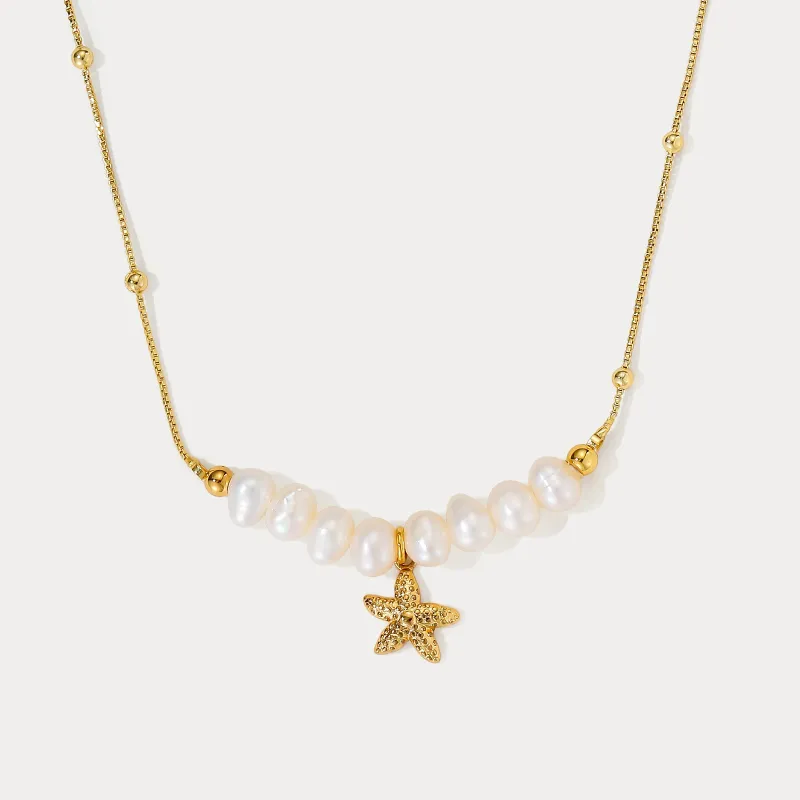 Starfish Pearl Necklace made by Selenichast