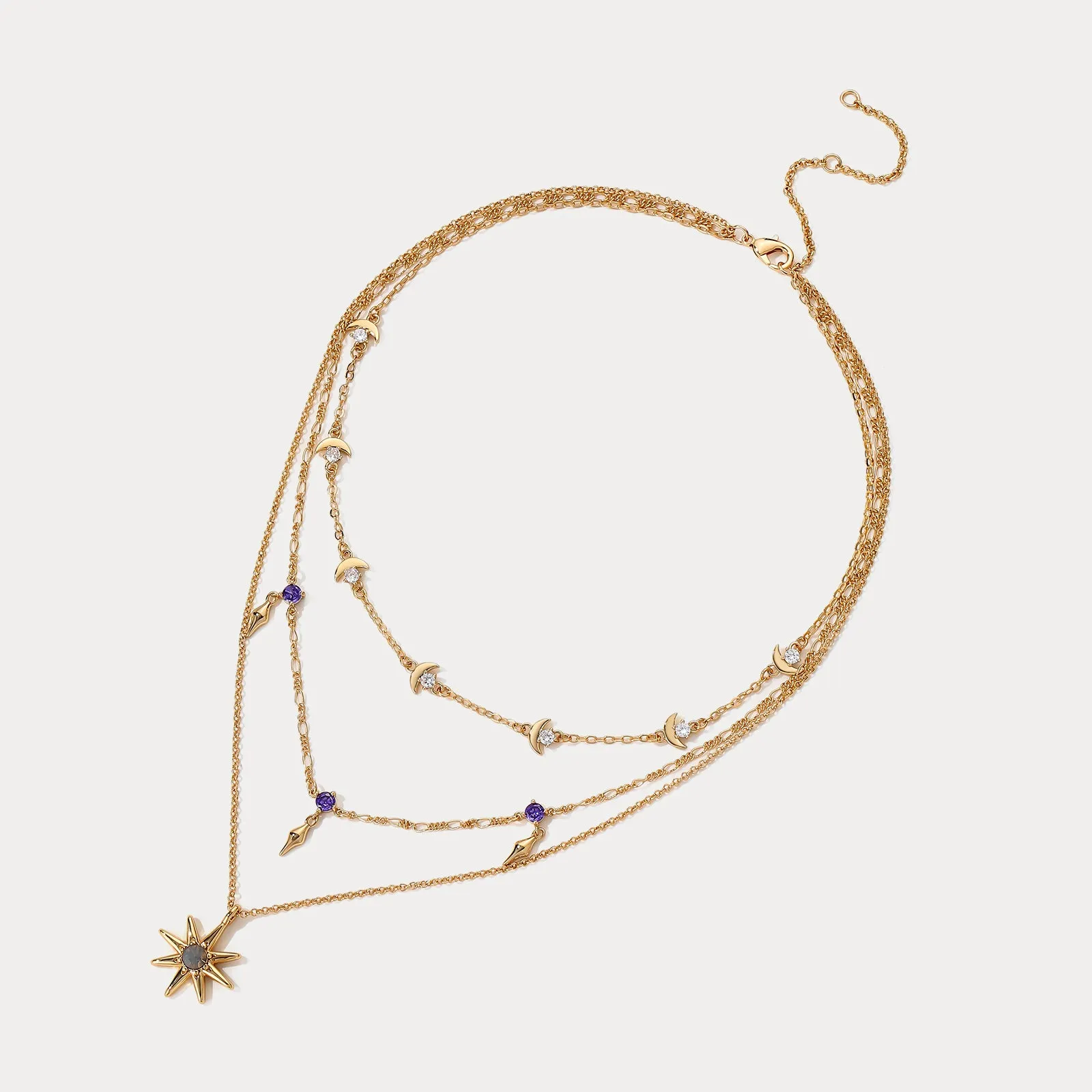 Sun Moon Layered Necklace sold by Selenichast product image thumbnail 2