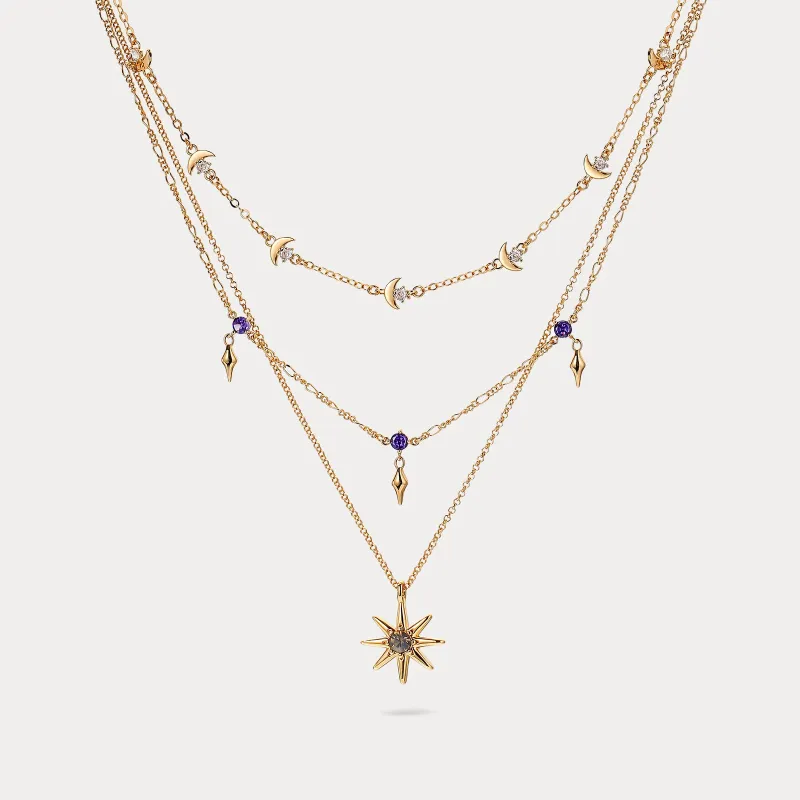 Sun Moon Layered Necklace made by Selenichast