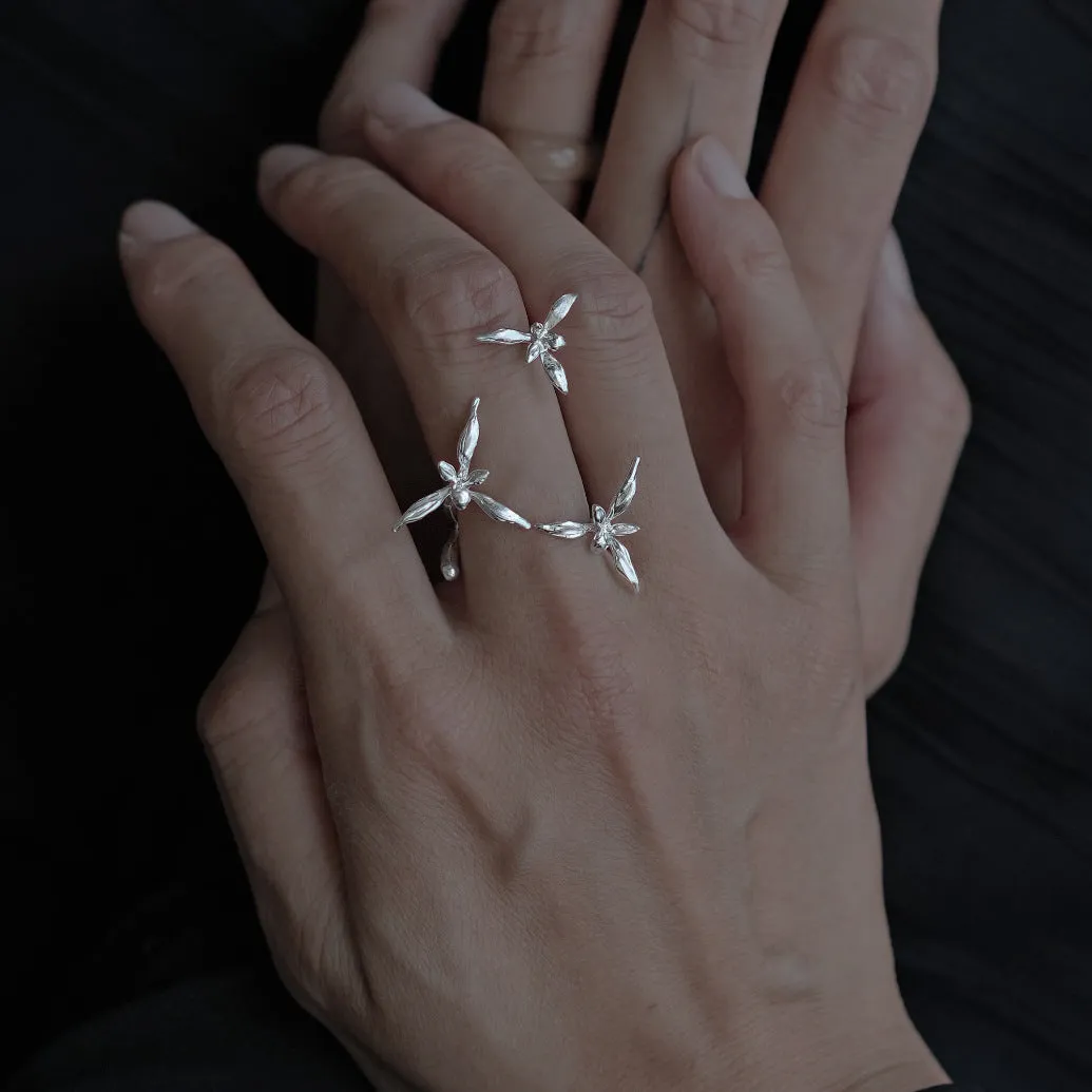 Silver Orchid Ring sold by Selenichast product image thumbnail 3