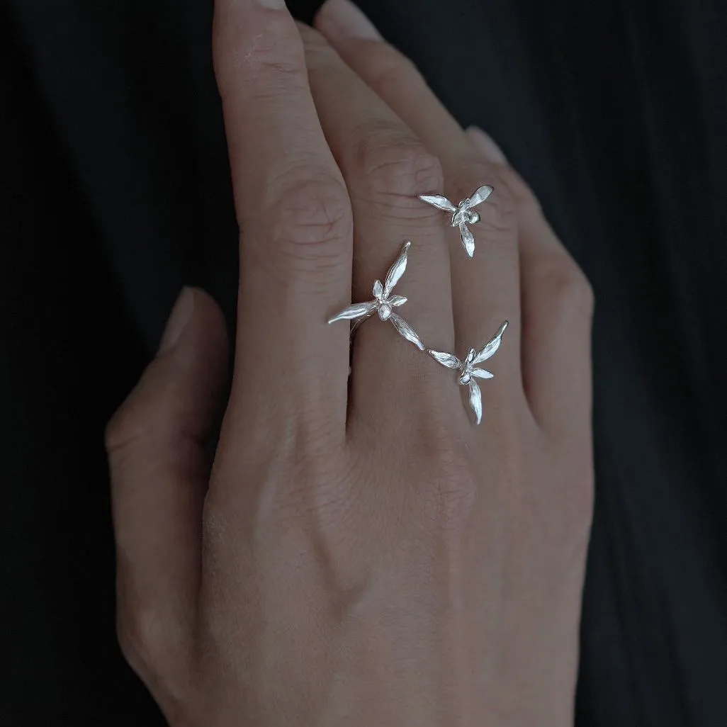 Silver Orchid Ring sold by Selenichast product image thumbnail 4