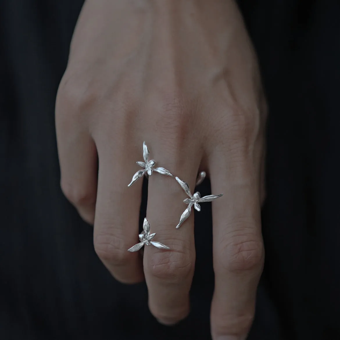 Silver Orchid Ring sold by Selenichast product image thumbnail 2