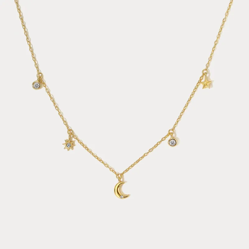 Moon Star Charm Necklace made by Selenichast
