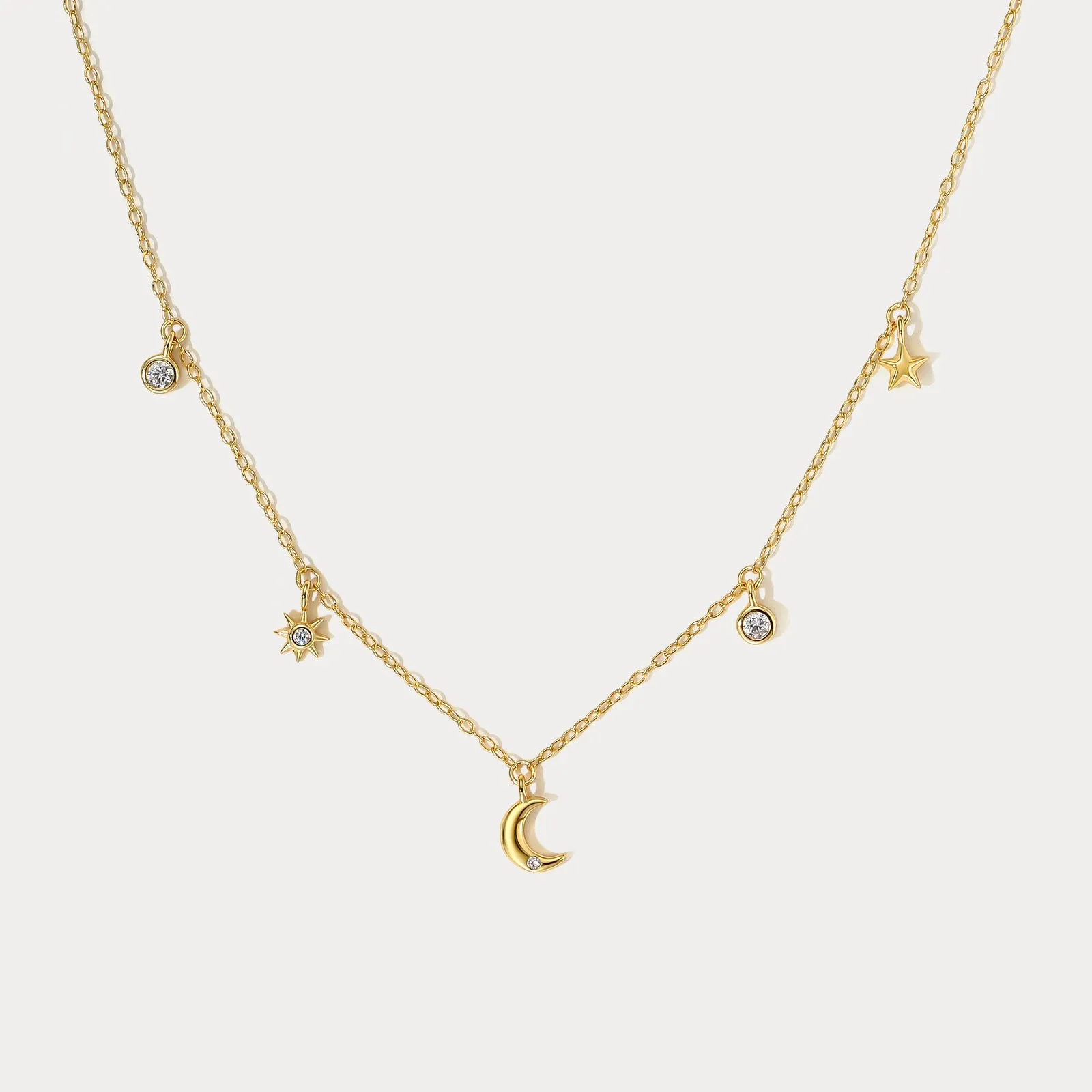 Moon Star Charm Necklace sold by Selenichast