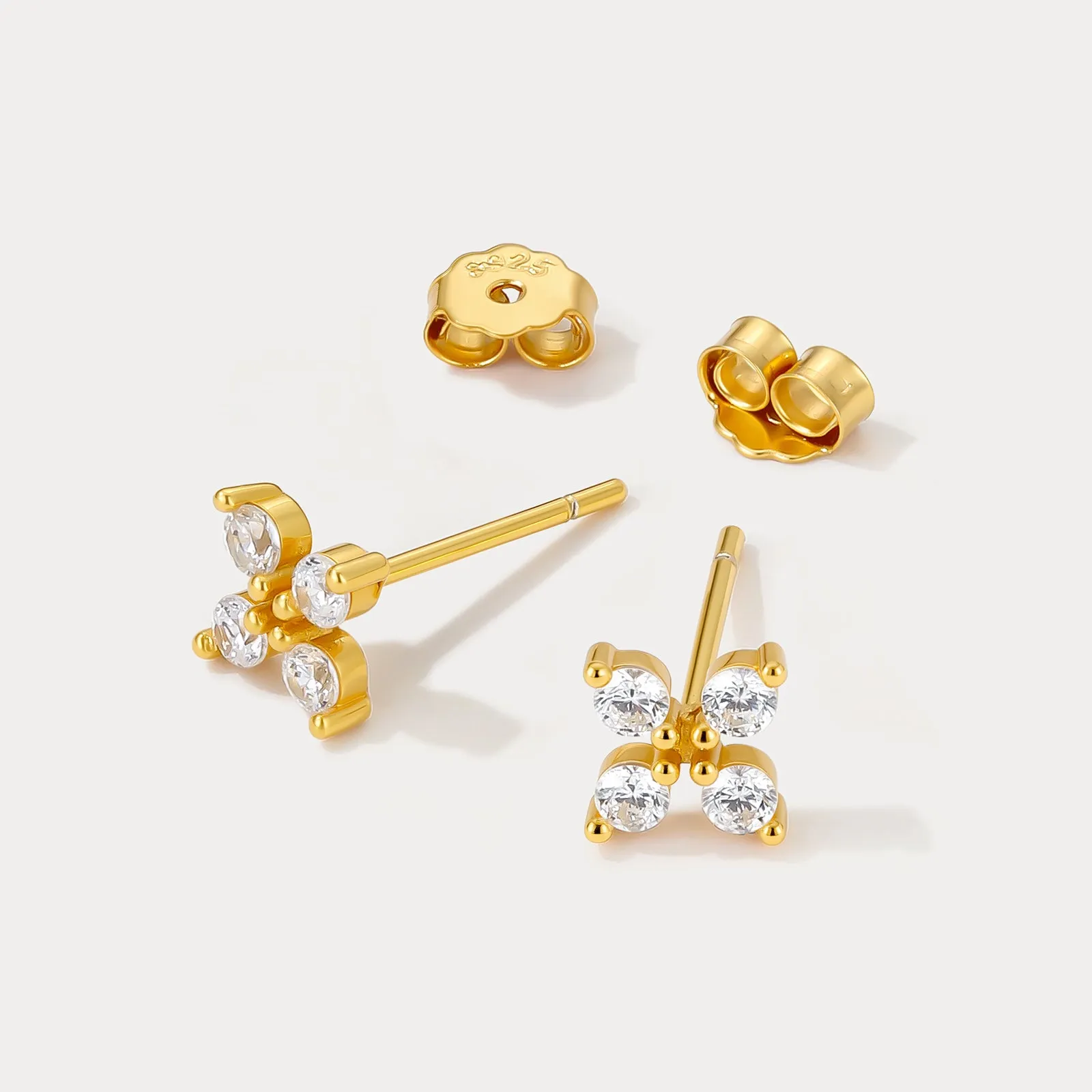 Four Leaf Clover Stud Earrings sold by Selenichast product image thumbnail 5
