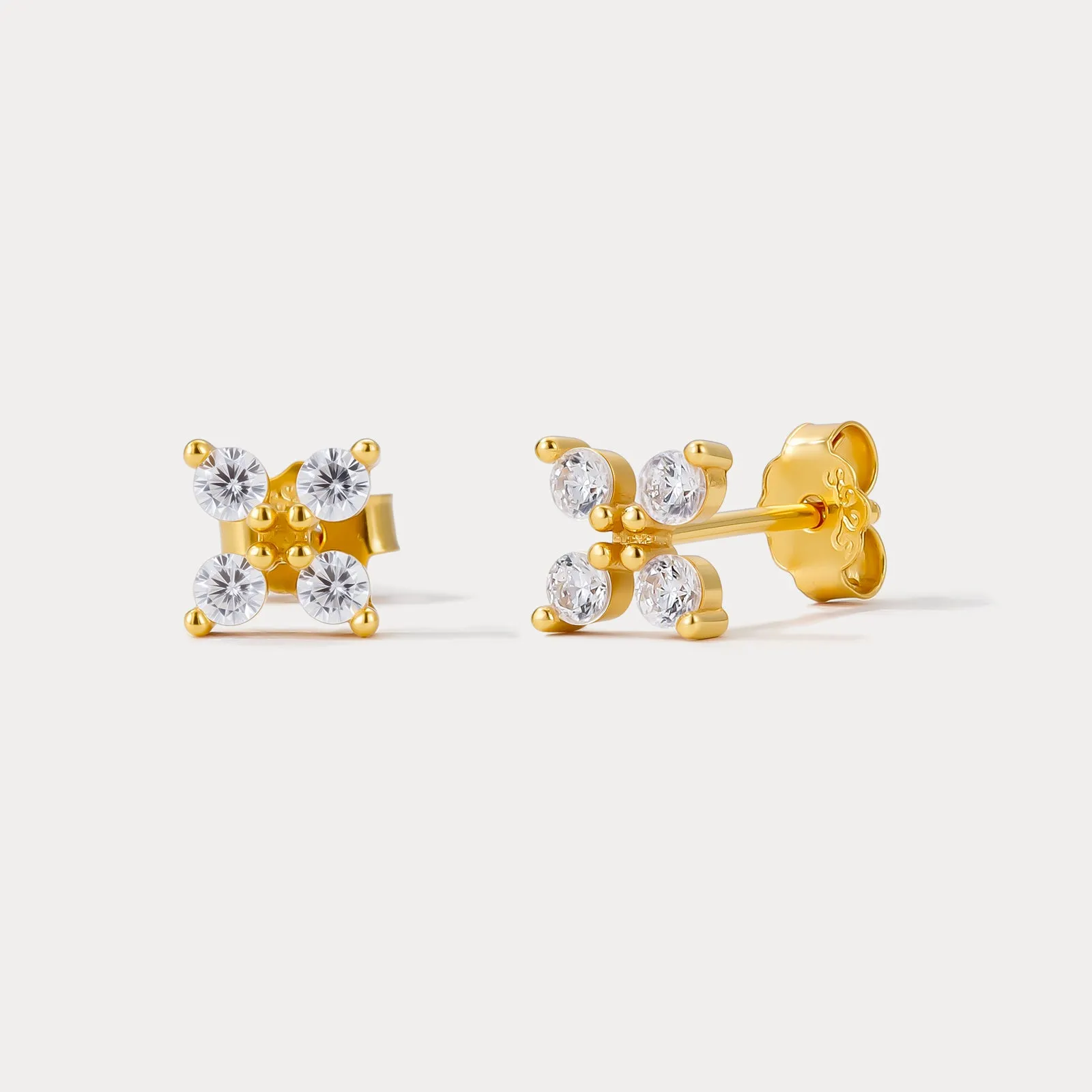 Four Leaf Clover Stud Earrings sold by Selenichast