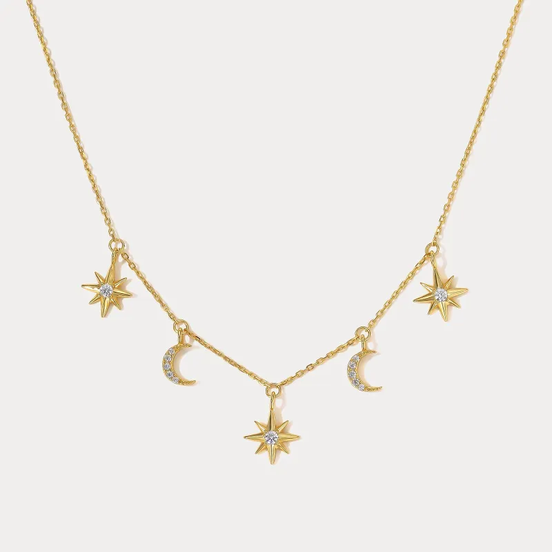 Moon Star Charm Necklace made by Selenichast