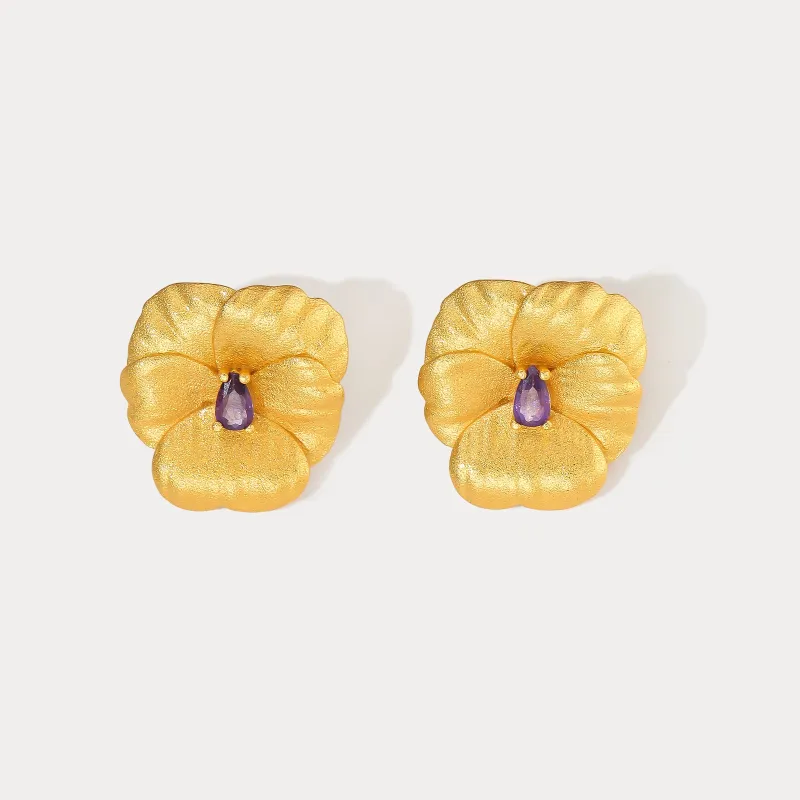 Pansy Earrings made by Selenichast