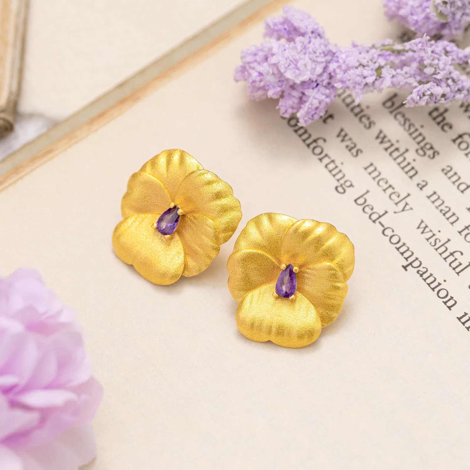 Pansy Earrings sold by Selenichast product image thumbnail 3