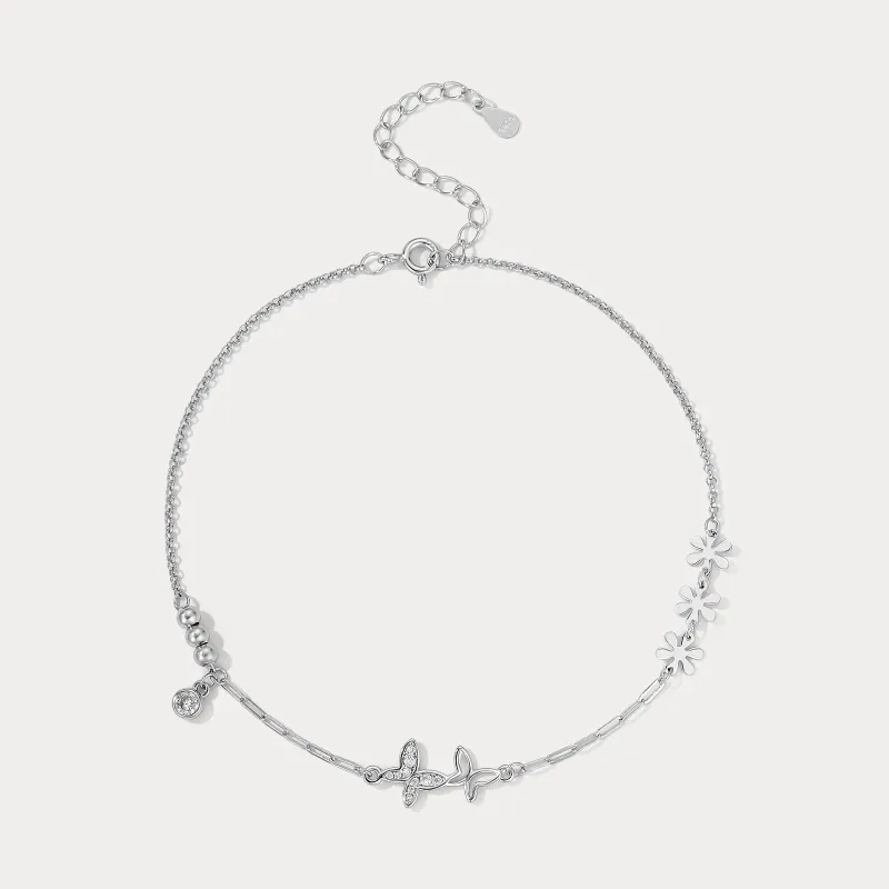 Silver Butterfly Anklet made by Selenichast