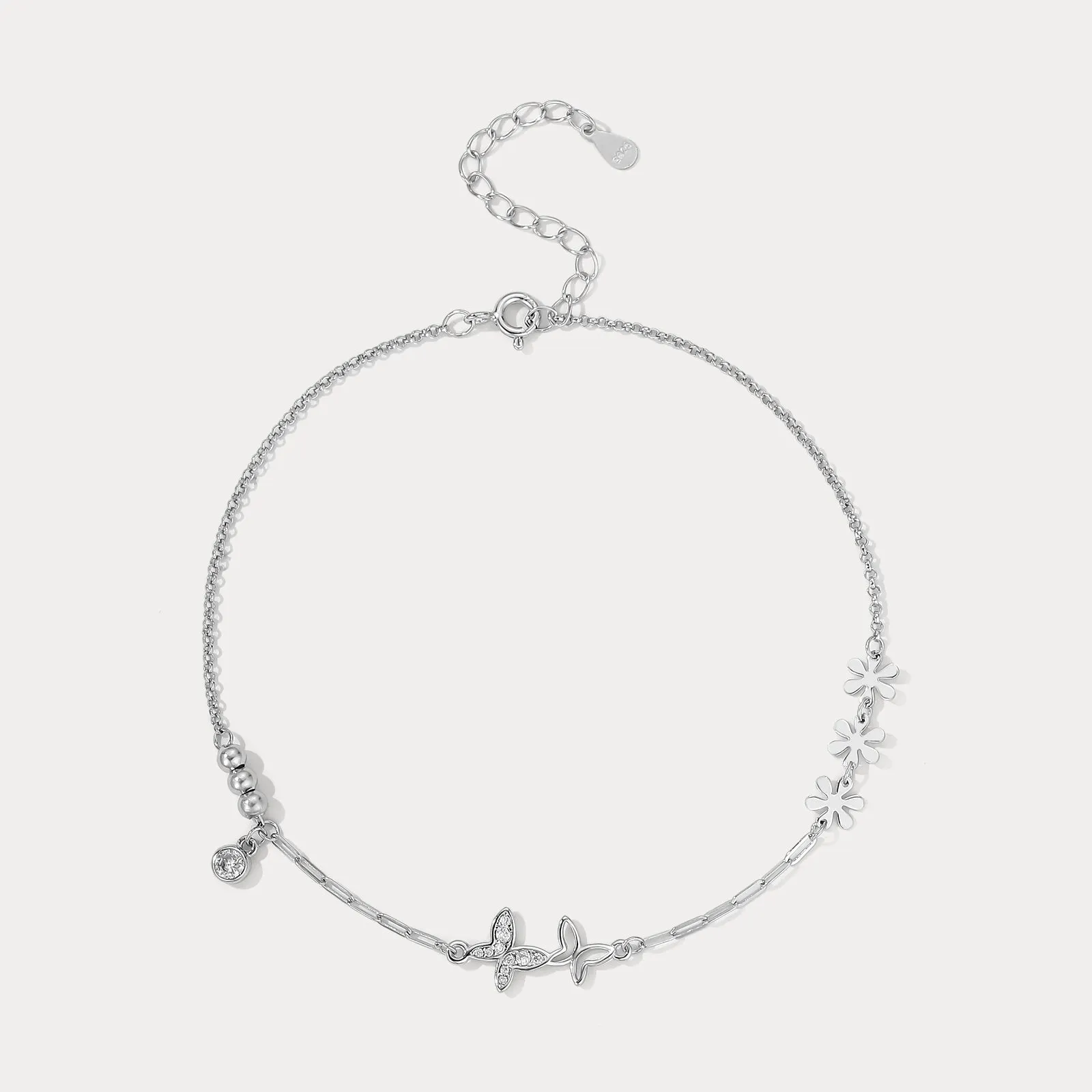 Silver Butterfly Anklet sold by Selenichast