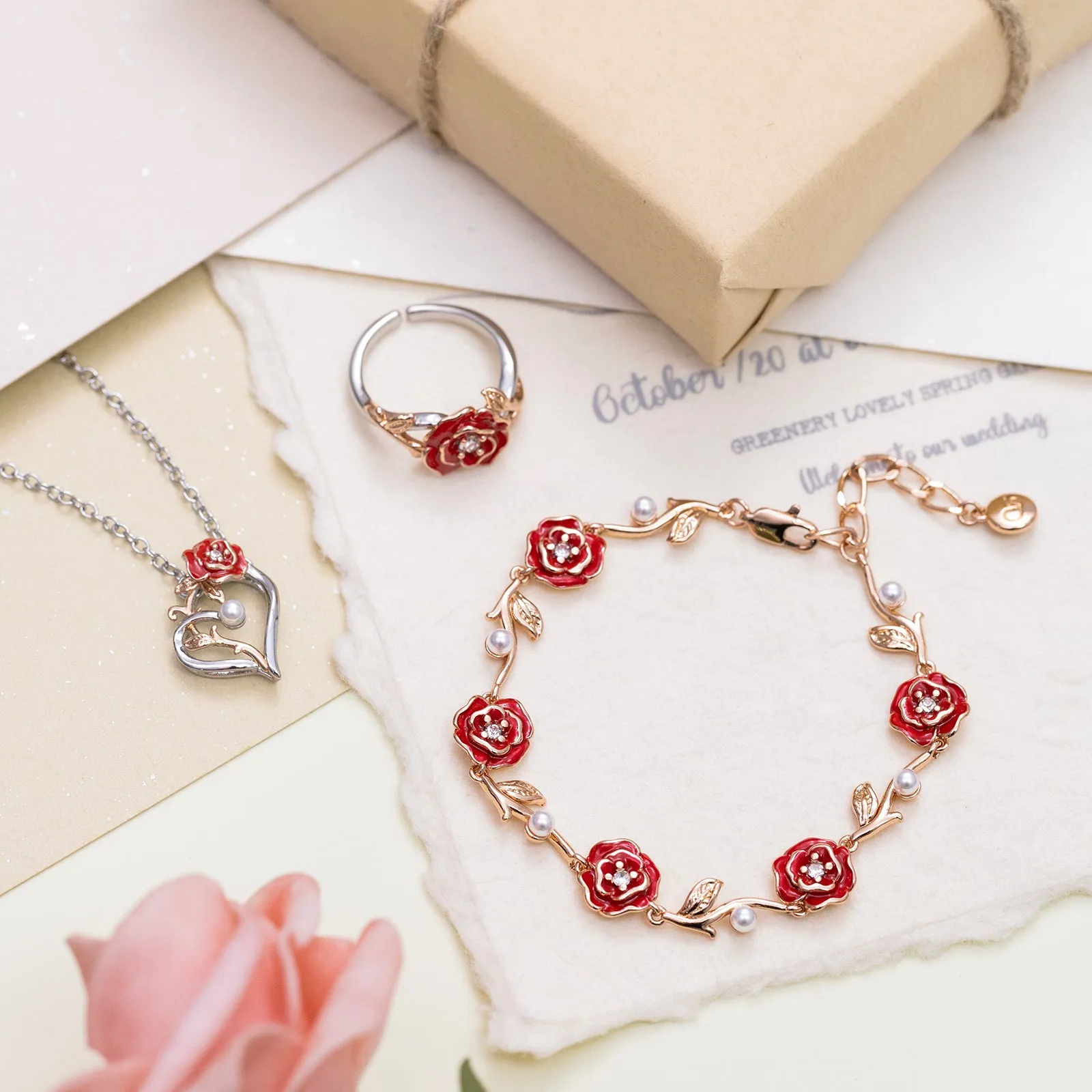 Rose Jewelry Set with Gift Wrapping sold by Selenichast