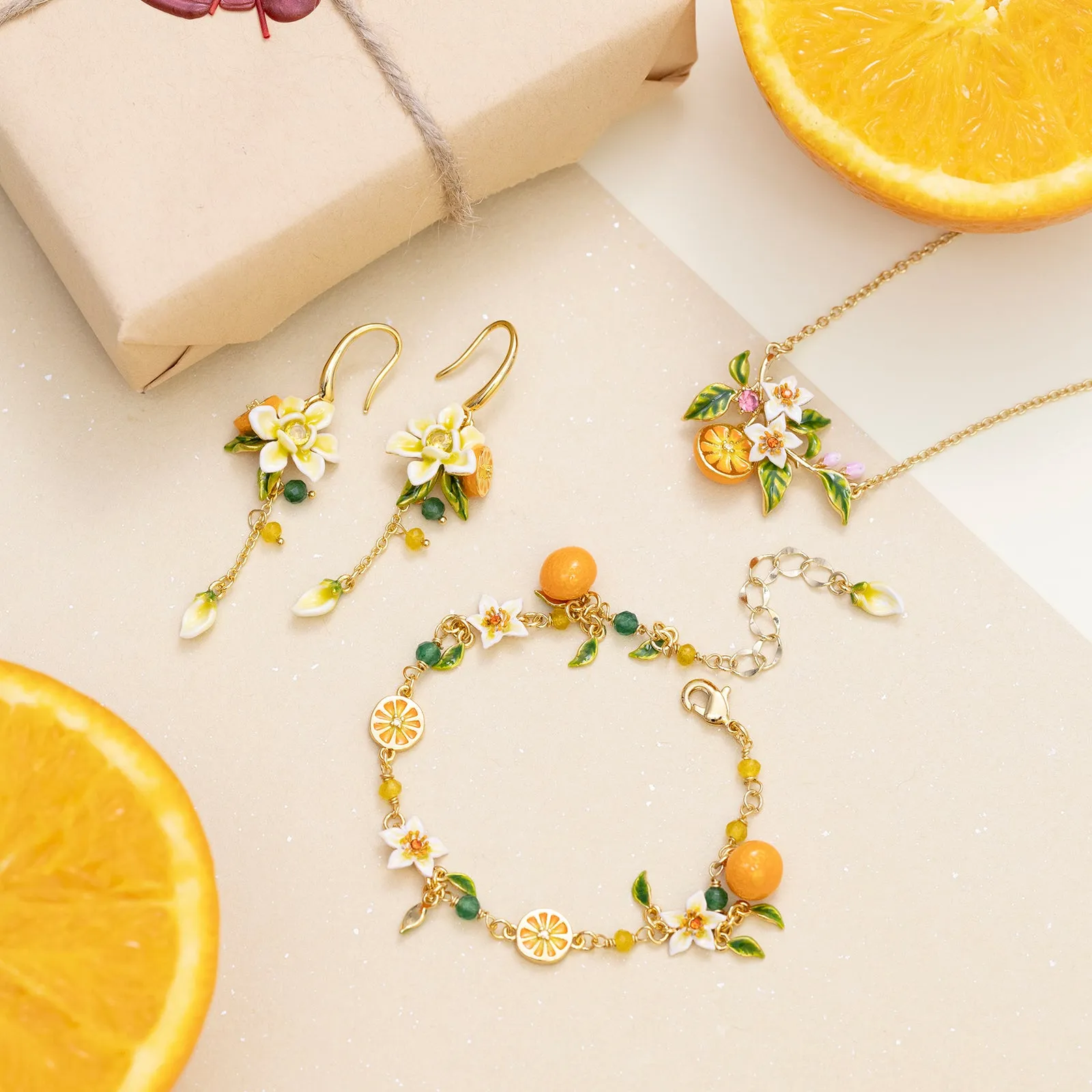 Orange Jewelry Set with Gift Wrapping sold by Selenichast