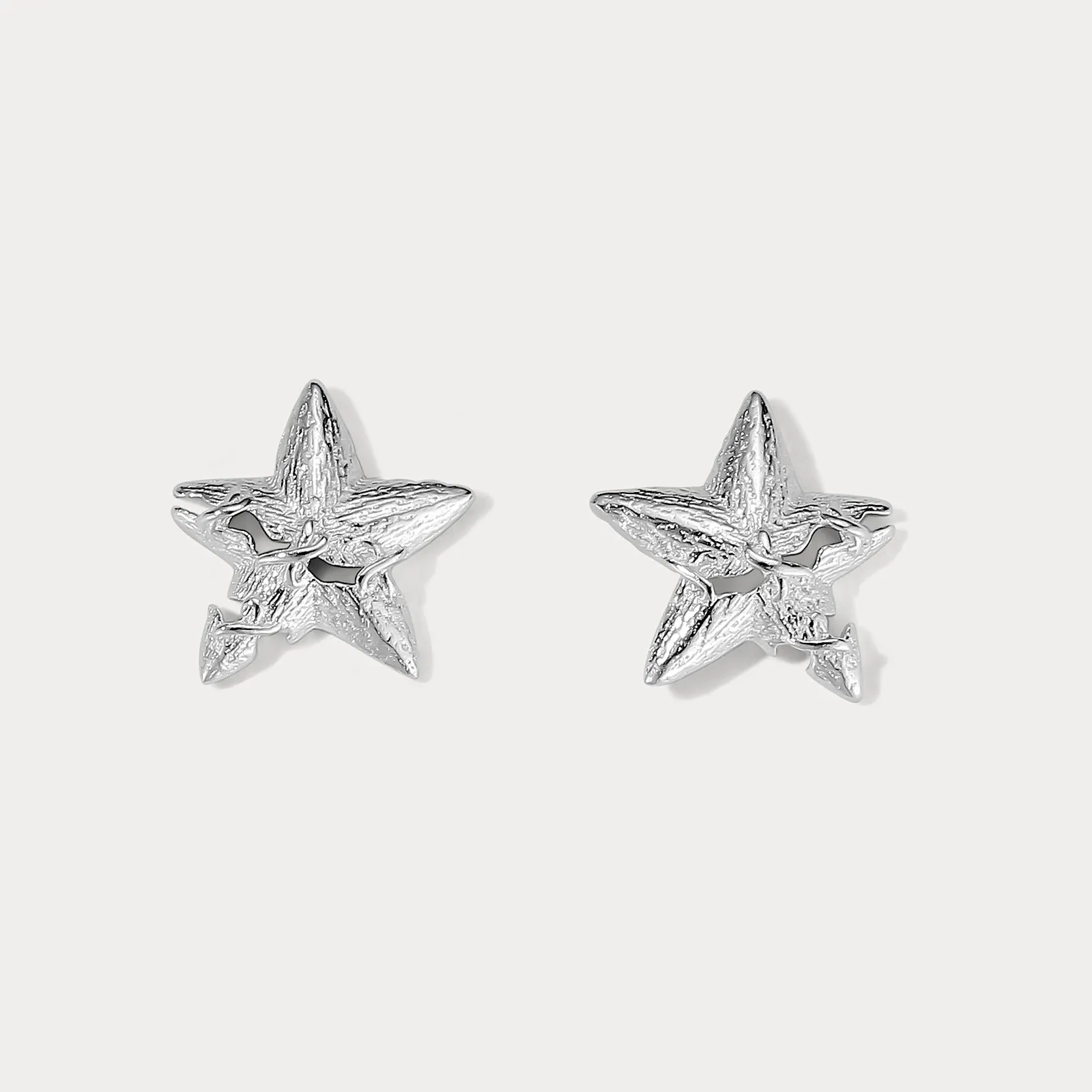 Silver Star Stud Earrings sold by Selenichast