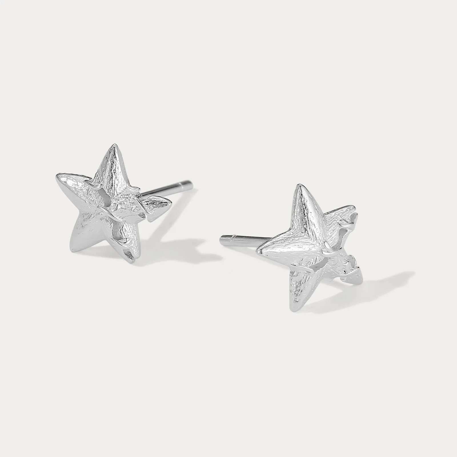 Silver Star Stud Earrings sold by Selenichast product image thumbnail 3