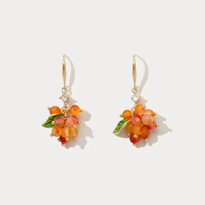 Orange Berry Earrings made by Selenichast