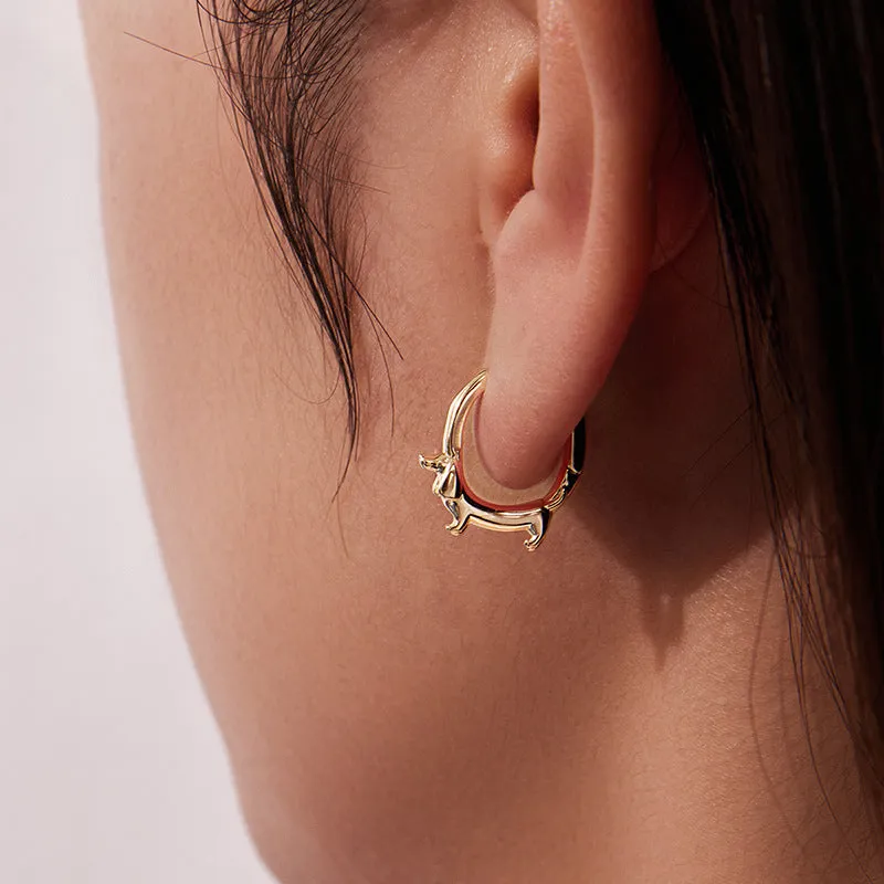 Dachshund Hoop Earrings sold by Selenichast product image thumbnail 3