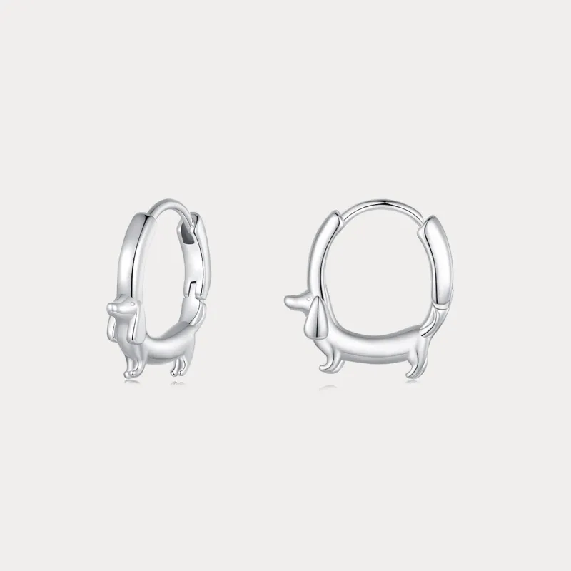 Dachshund Hoop Earrings made by Selenichast