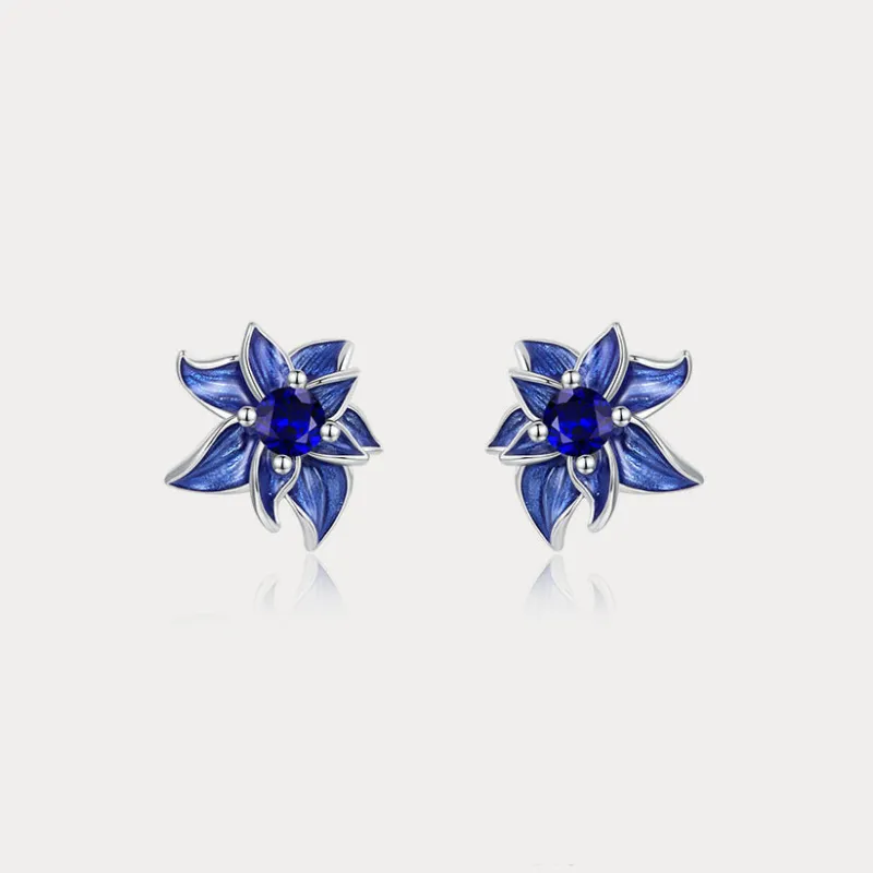 Blue Lotus Earrings made by Selenichast
