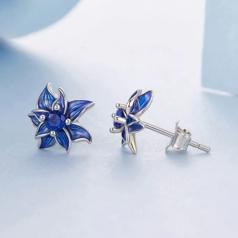 Blue Lotus Earrings sold by Selenichast product image thumbnail 3