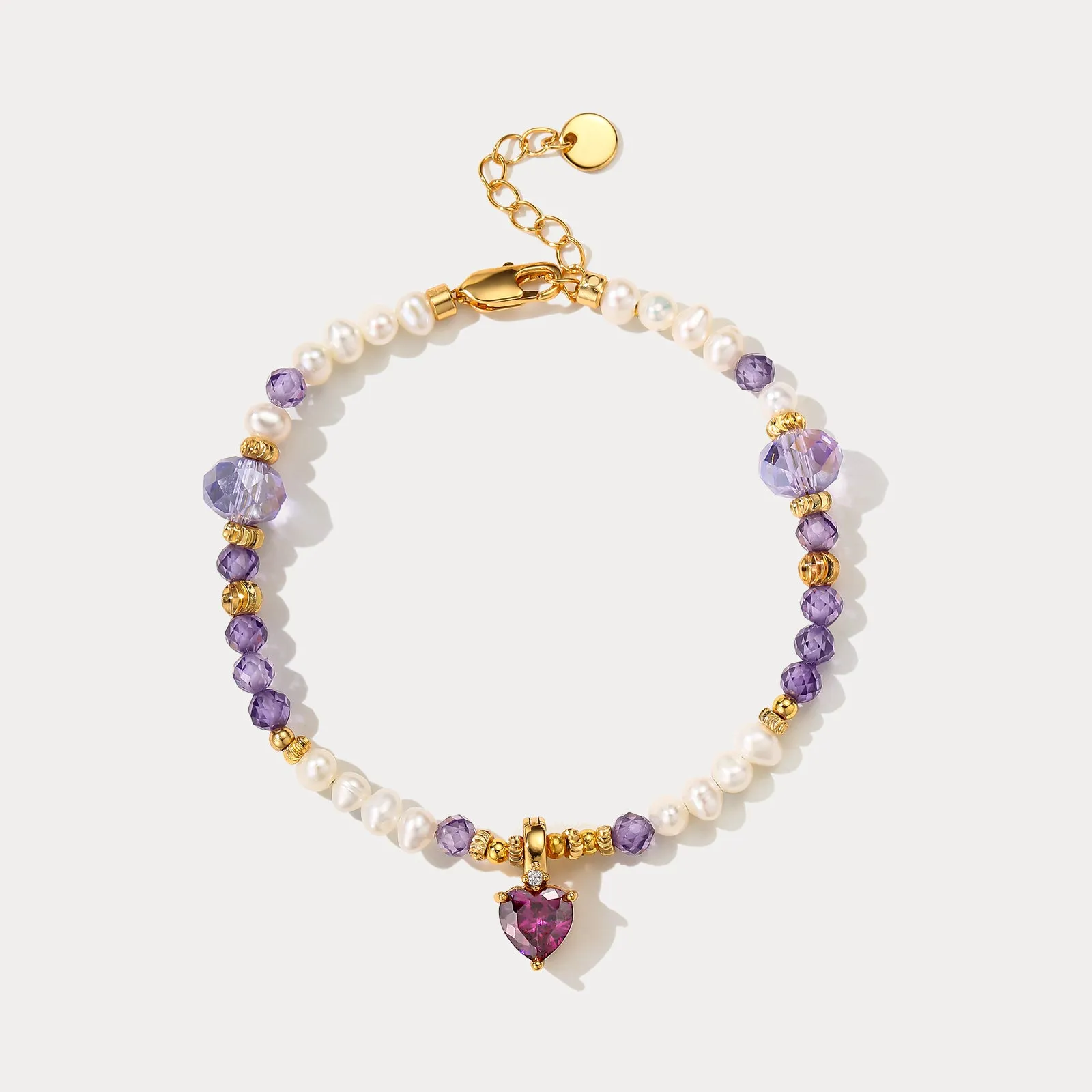 Amethyst Heart Pearl Bracelet sold by Selenichast