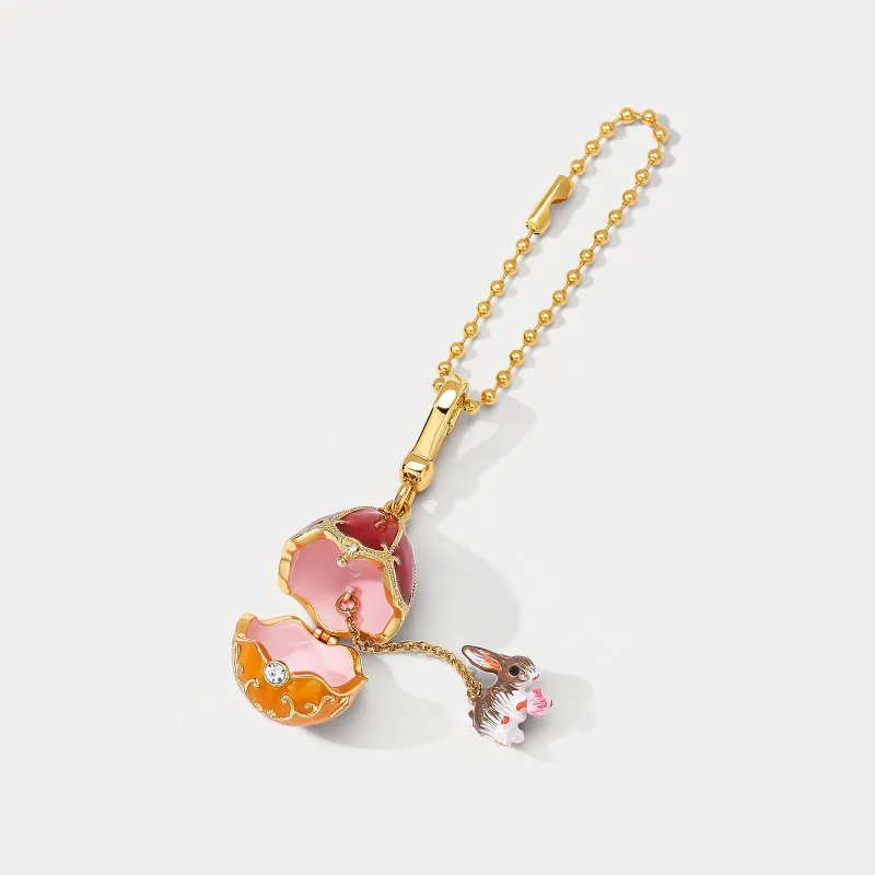 Rabbit & Rose Egg Locket Charm made by Selenichast