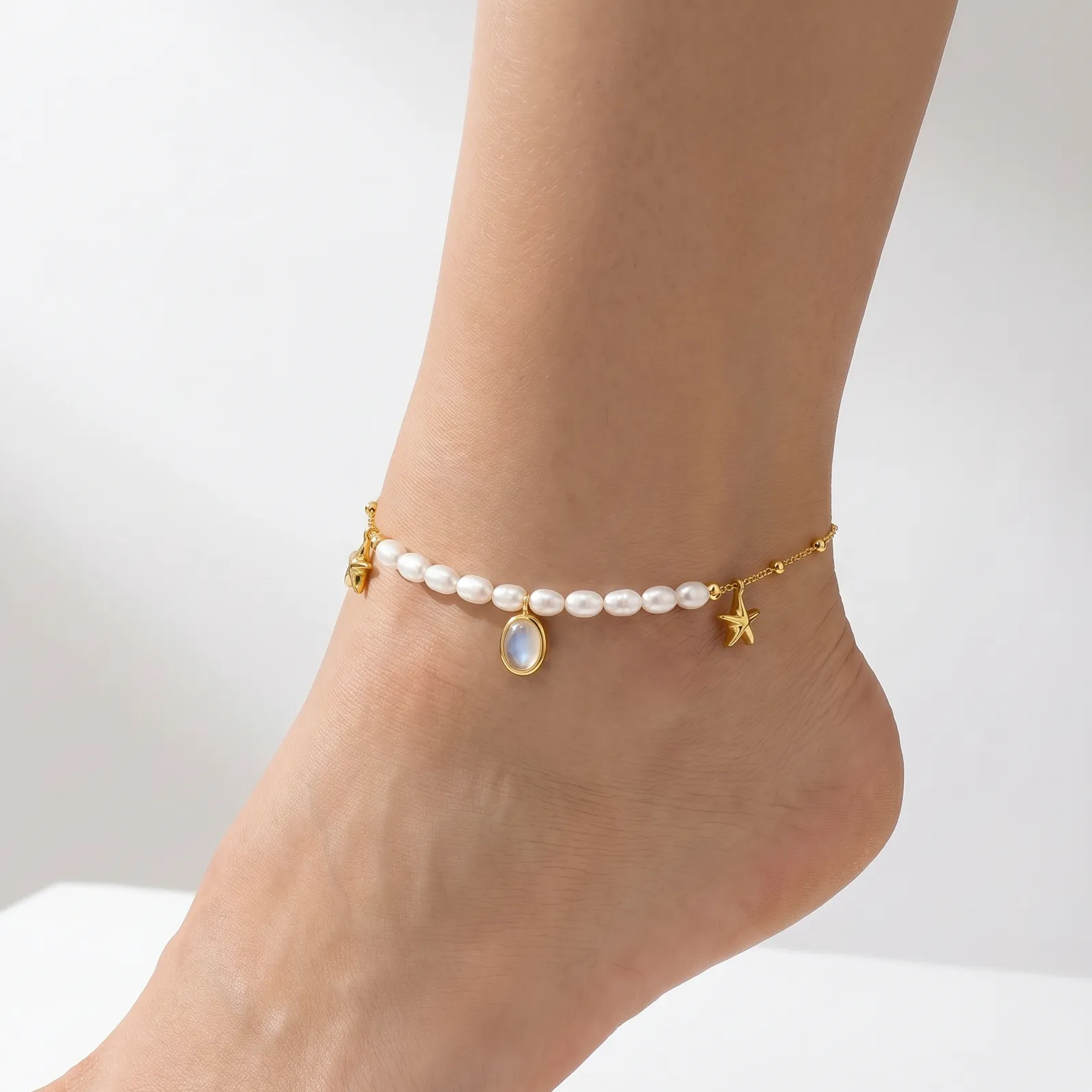 Starfish and Pearl Anklet sold by Selenichast product image thumbnail 3