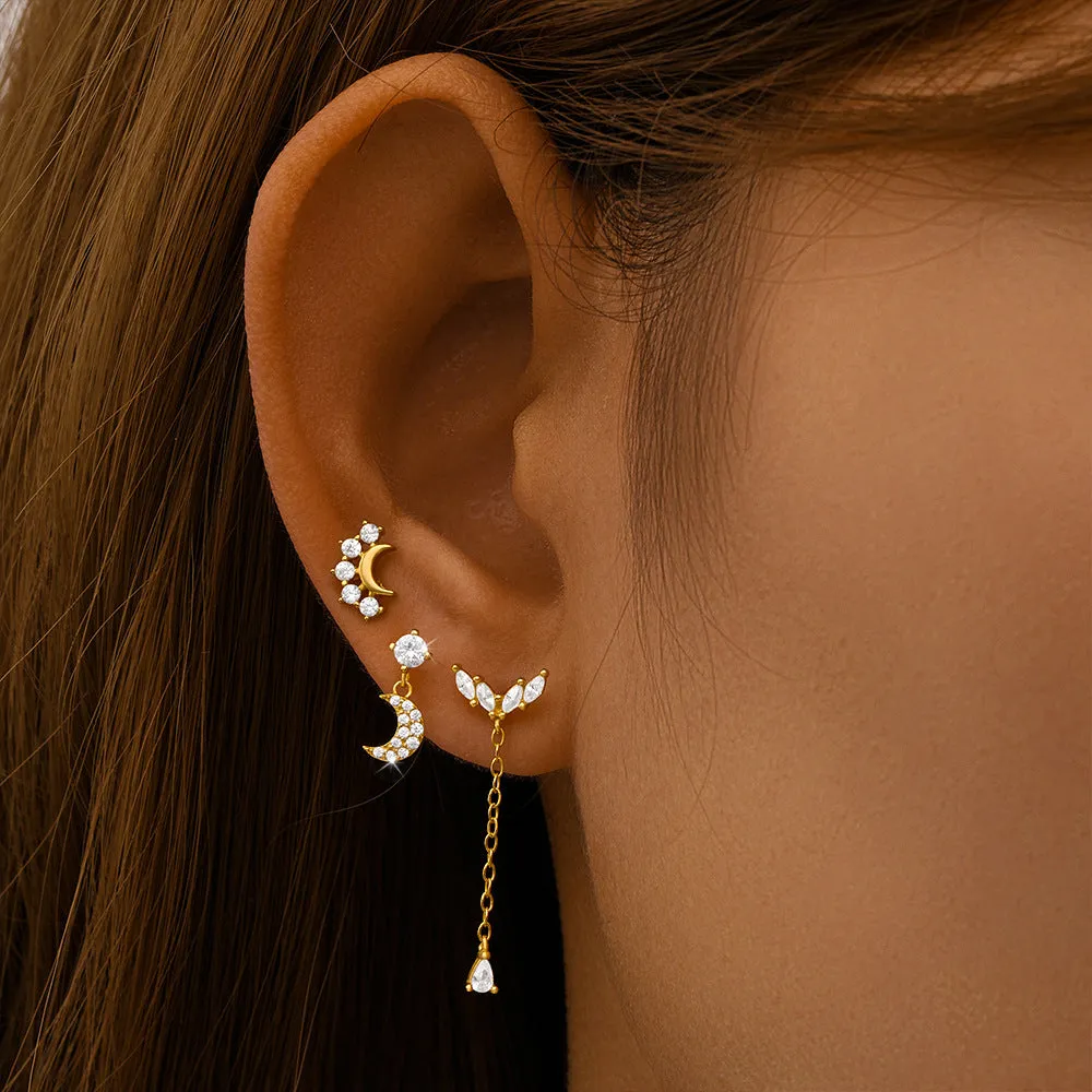 Moon Flat Back Earrings sold by Selenichast product image thumbnail 2