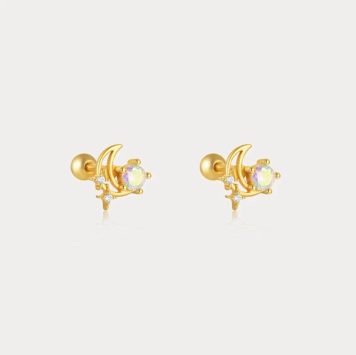 Moon Flat Back Earrings sold by Selenichast