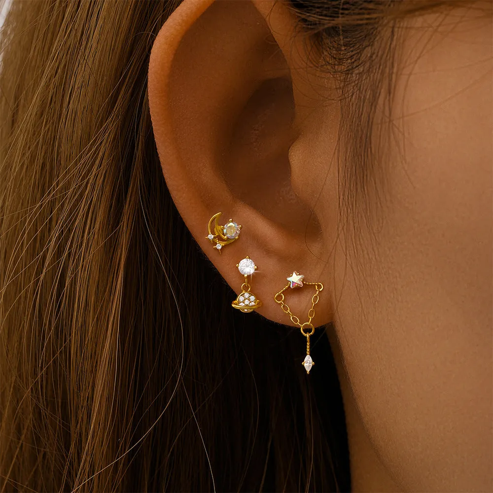 Moon Flat Back Earrings sold by Selenichast product image thumbnail 2