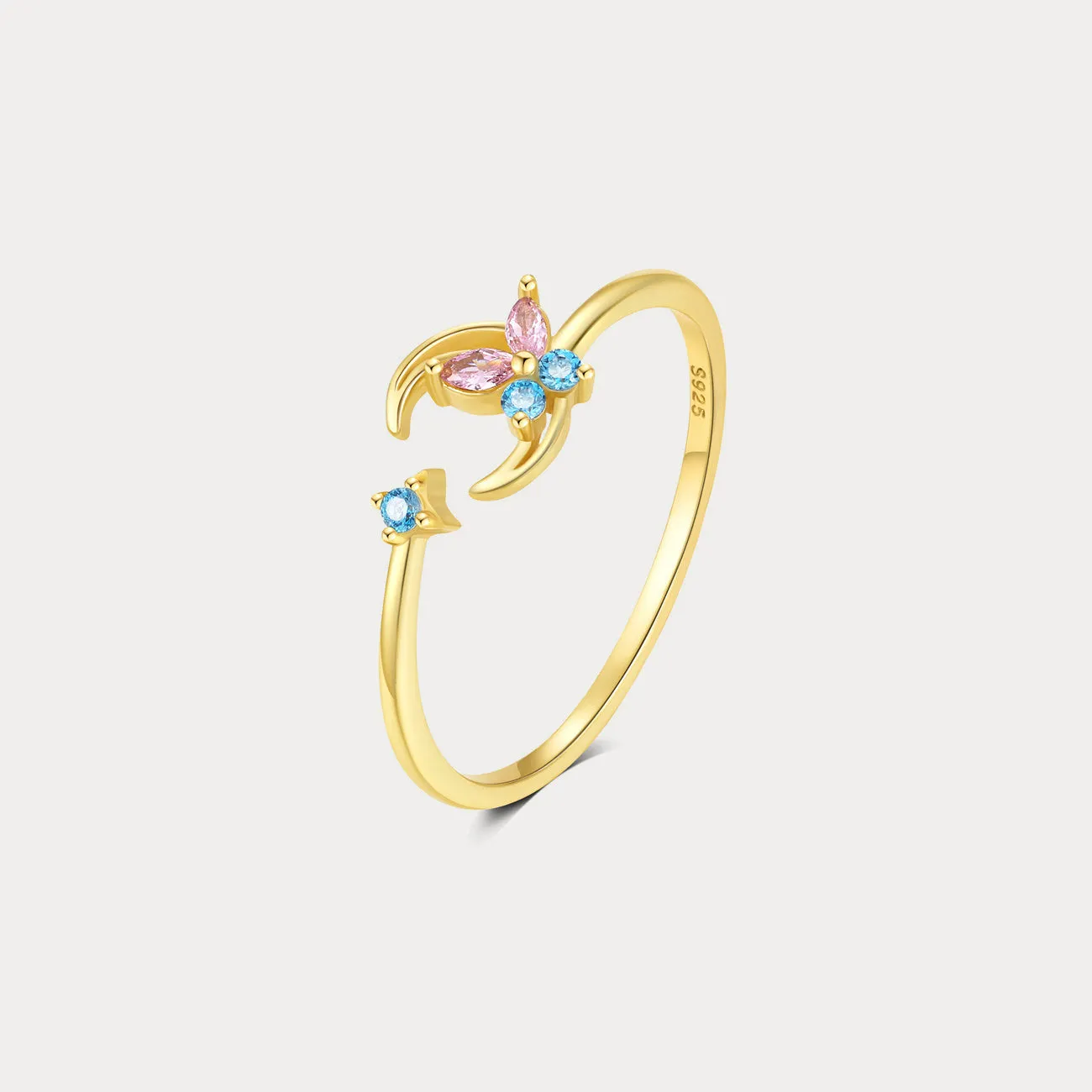 Moon and Buterfly Ring sold by Selenichast