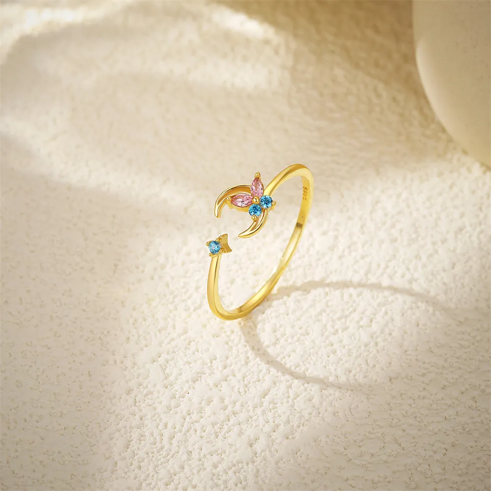 Moon and Buterfly Ring sold by Selenichast product image thumbnail 3