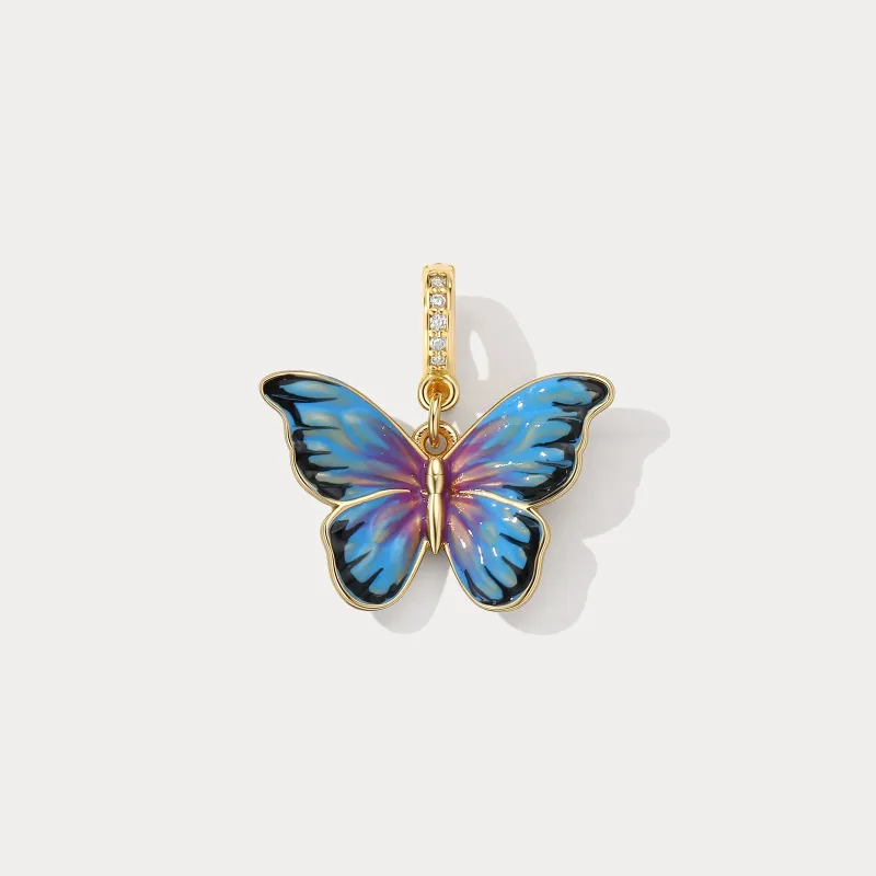 Bluish Violet Butterfly Charm made by Selenichast