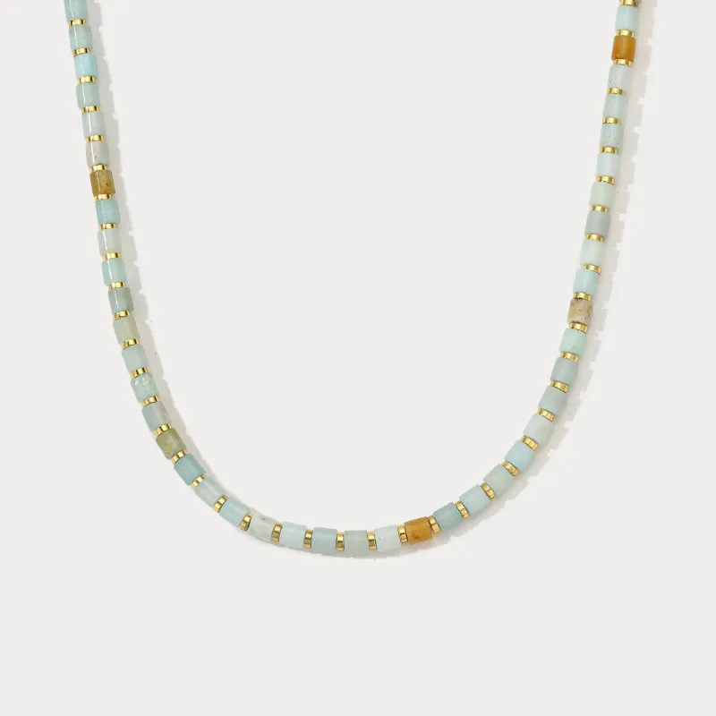 Chalcedony Bead Necklace made by Selenichast