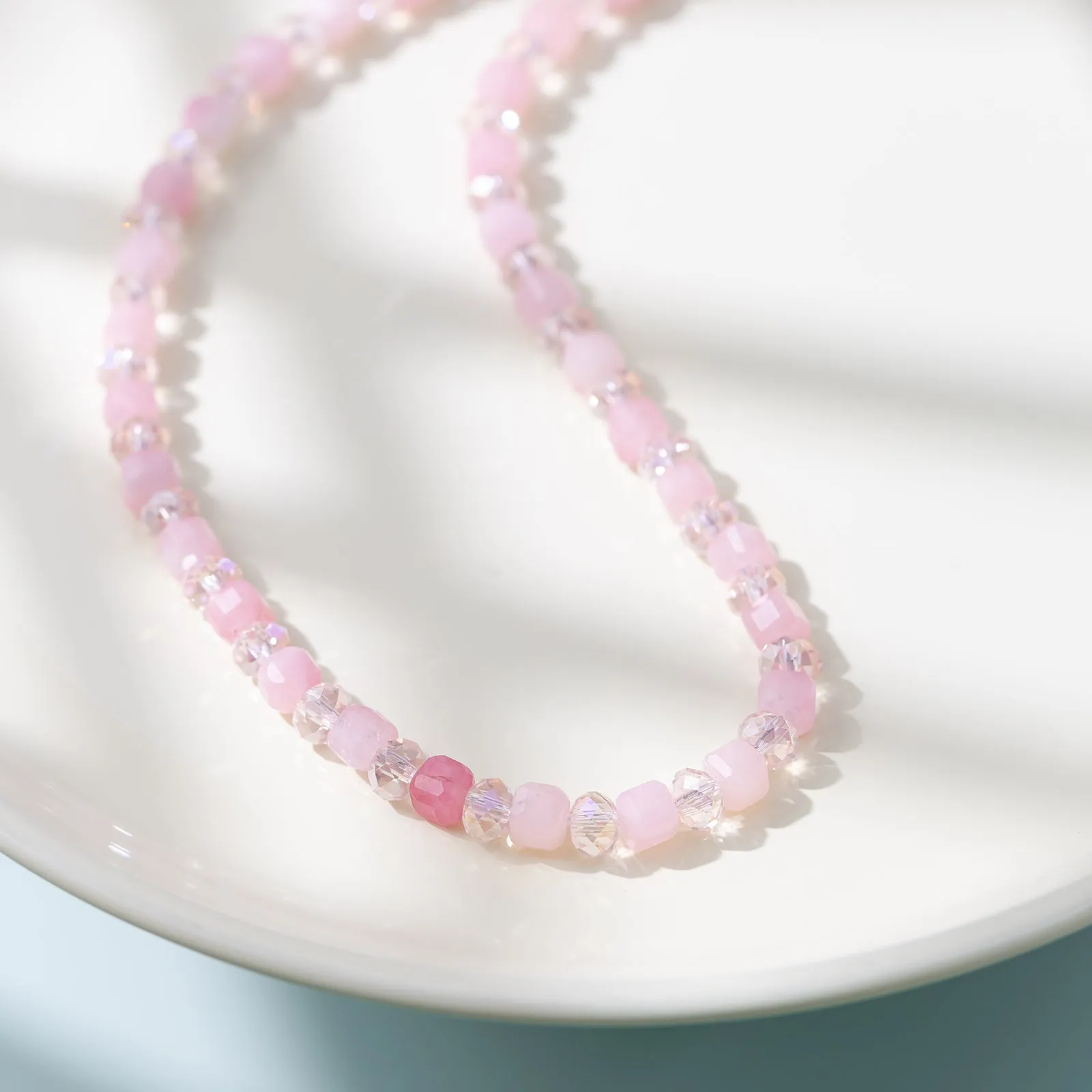 Pink Crystal Beaded Necklace sold by Selenichast product image thumbnail 5