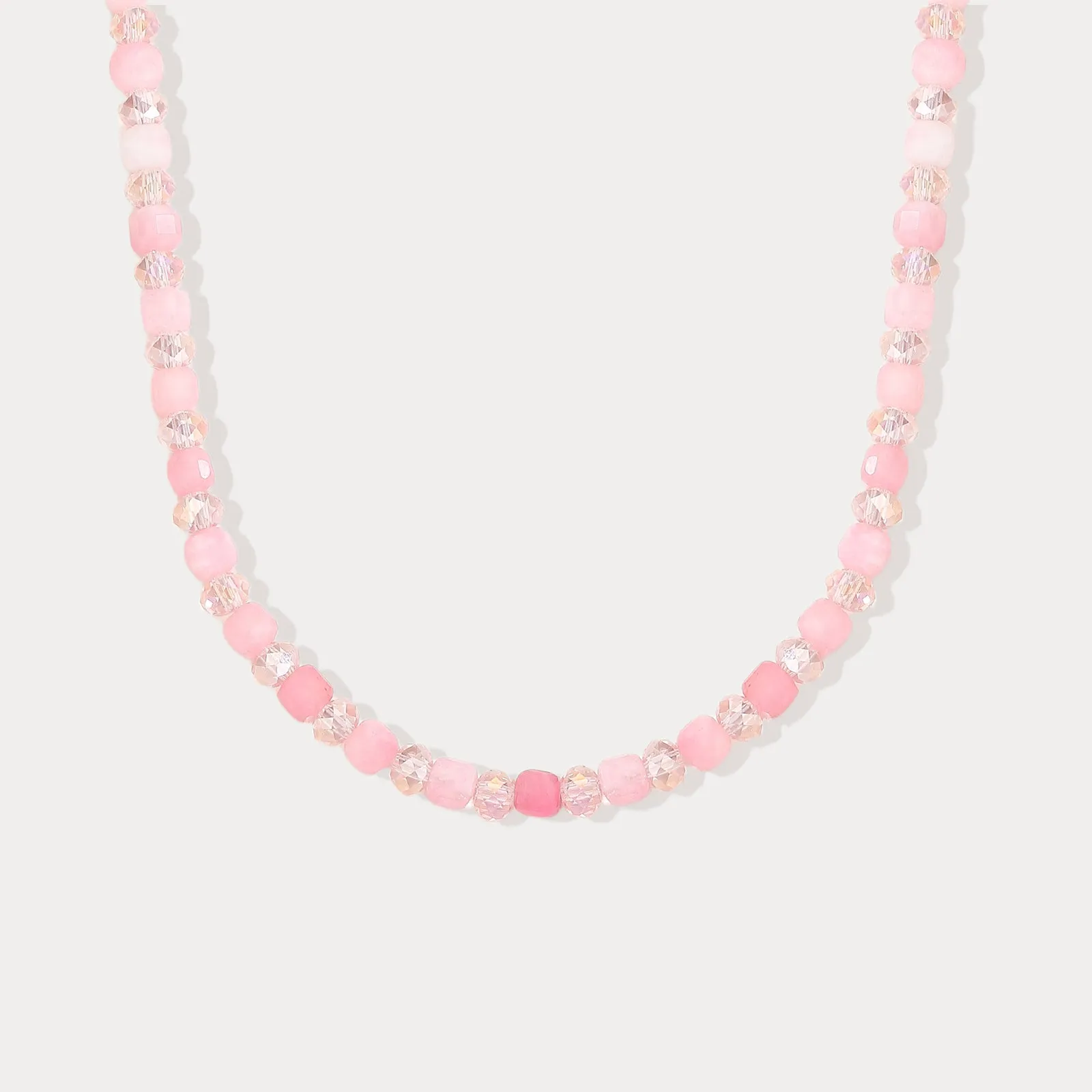 Pink Crystal Beaded Necklace sold by Selenichast