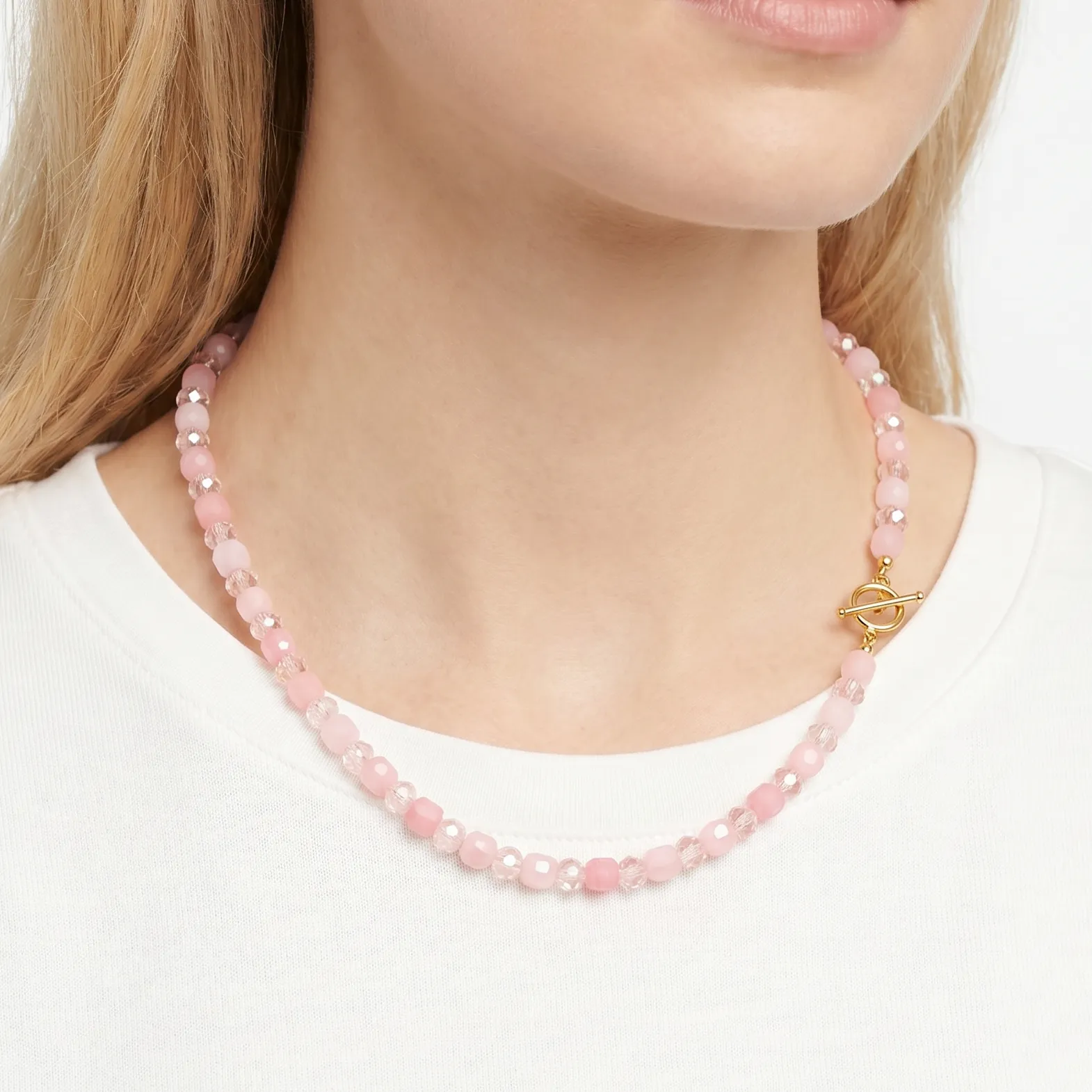 Pink Crystal Beaded Necklace sold by Selenichast product image thumbnail 4