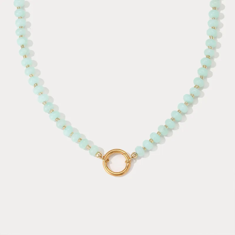 Green Beaded Necklace made by Selenichast