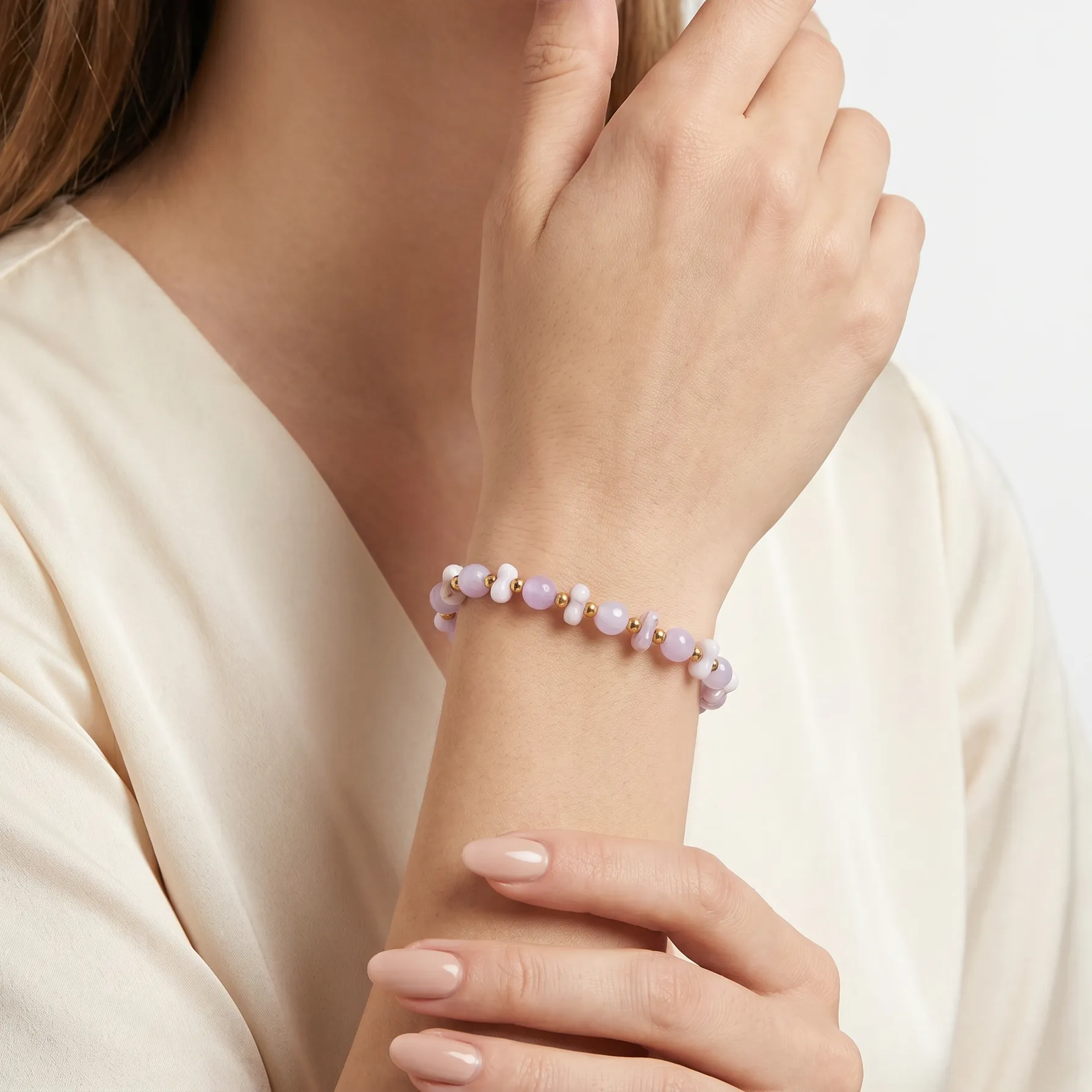 Amethyst Beaded Bracelet sold by Selenichast product image thumbnail 4