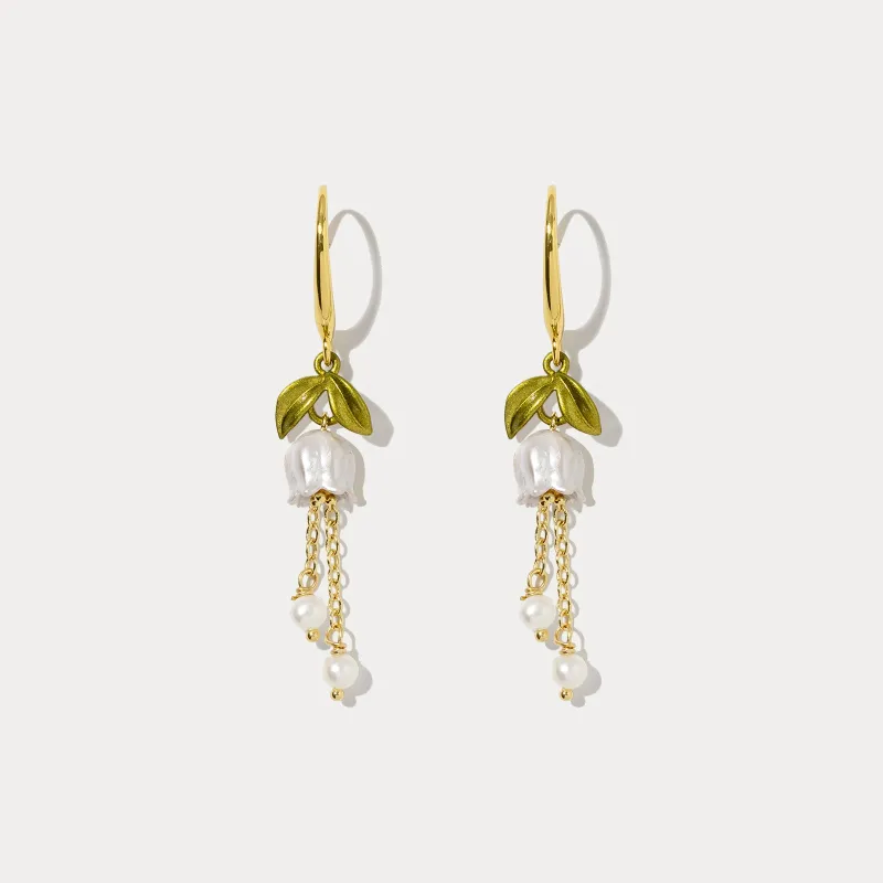 Lily of the Valley Dangle Earrings made by Selenichast