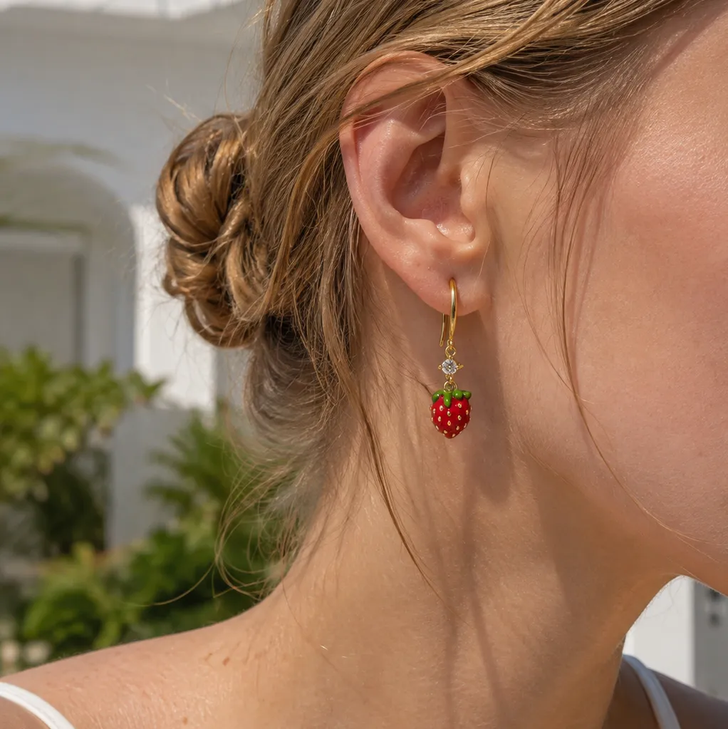 Strawberry Earrings sold by Selenichast product image thumbnail 2