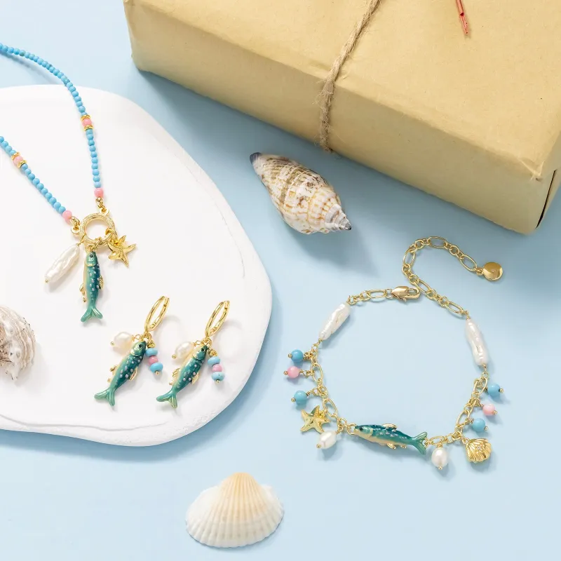 Sardine Jewelry Set with Gift Wrapping made by Selenichast