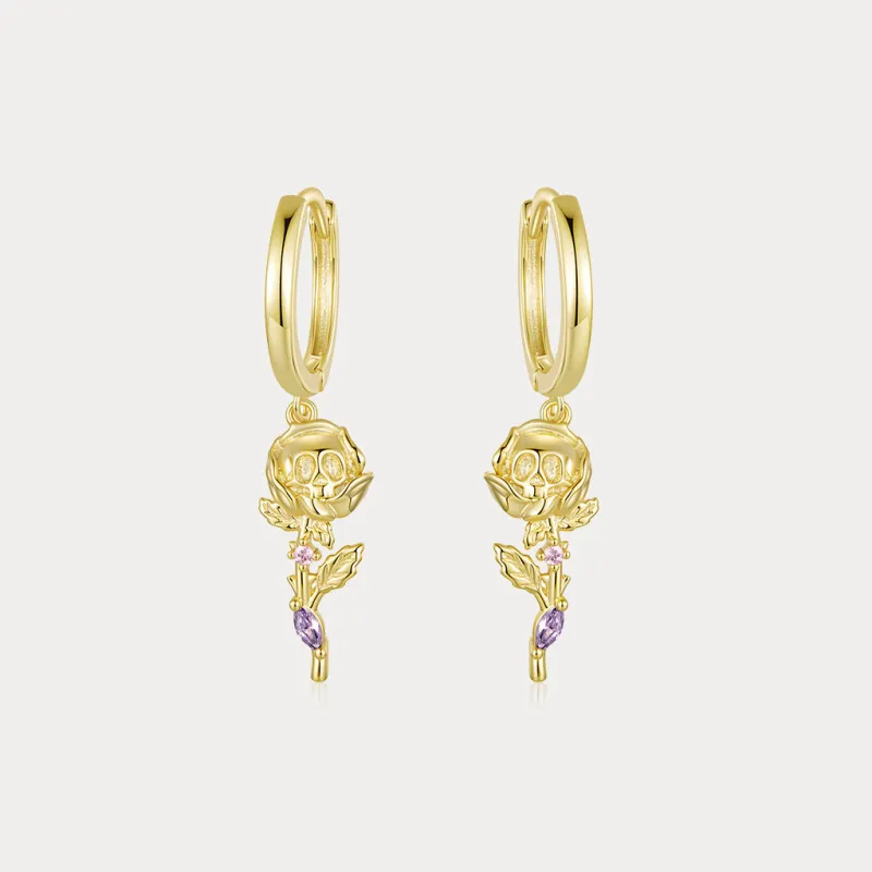Rose Skull Earrings made by Selenichast