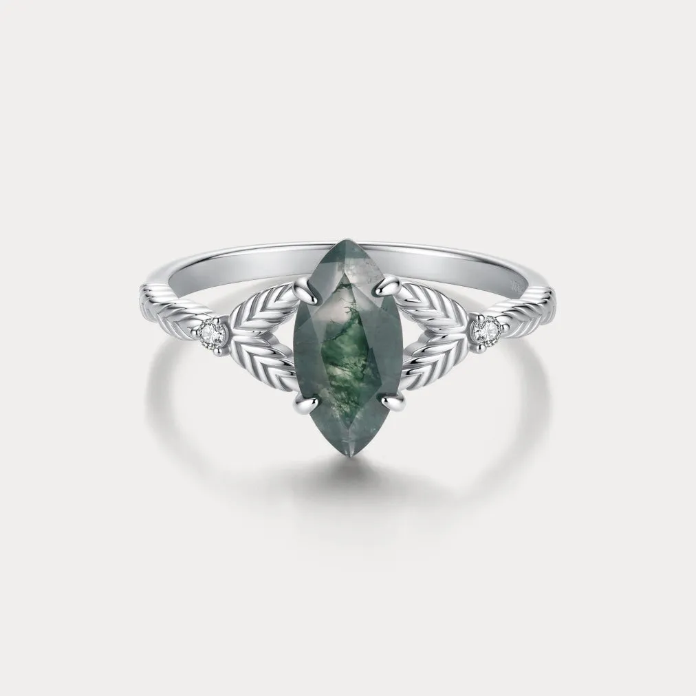 Vintage Moss Agate Ring Set sold by Selenichast product image thumbnail 5