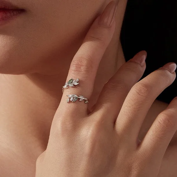 Vintage Moss Agate Ring Set sold by Selenichast product image thumbnail 3