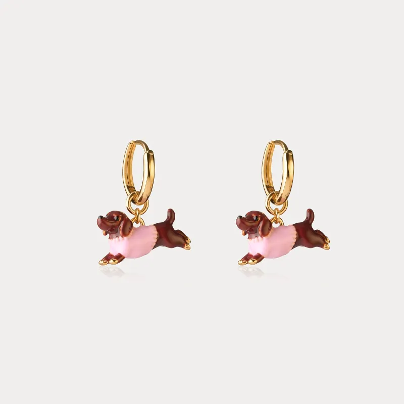 Dachshund Earrings made by Selenichast